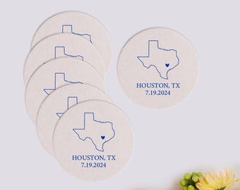 Custom State Map Wedding Coasters, State Map Coasters as Wedding Favors, Personalized Coasters for Weddings, Customized Coaster Gifts (80)