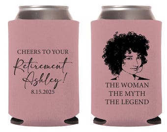 Retirement Party Can Coolers, Personalized Retirement Can Cooler Favors, Retirement Party Beer Hugger, Retirement Stubby Holder Favors (283)
