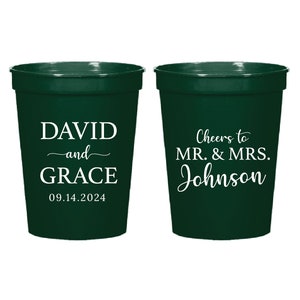 Customized Mr & Mrs Stadium Cups for Wedding, Customized  Wedding Stadium Cups, Stadium Cups for Parties, Custom Wedding Stadium Cups (262)