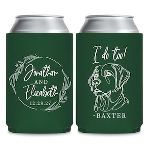Wedding Can Coolers, Custom Wedding Favors, Custom Pet Wedding Can Cooler, Personalized Pet Wedding Can Cooler, Custom Wedding Coolers (328)