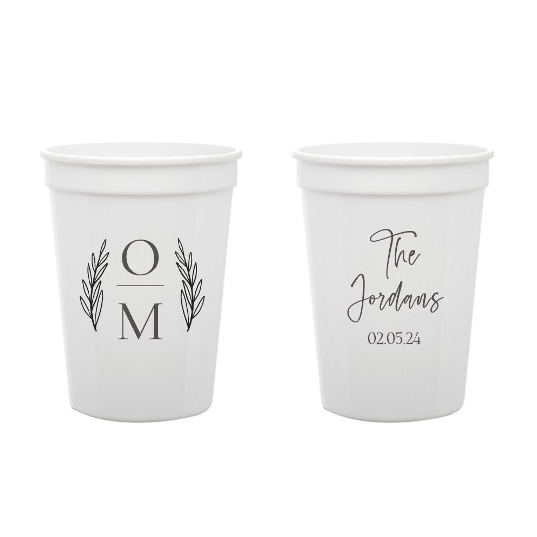 16oz Plastic Cups Wedding Favors, Wedding Reception Stadium Cup, Custom