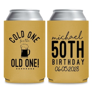 パーソナライズされた50歳の誕生日缶クーラーの記念品、誕生日缶クーラーの記念品、カスタム誕生日缶クーラー、誕生日ビールハガー、クーラー（38）