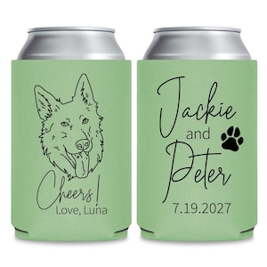 Pet Wedding Can Coolers, Pet Wedding Can Cooler Favors, Pet Wedding Stubby Holder, Pet Wedding Favors, Custom Wedding Can Cooler Favor (79)