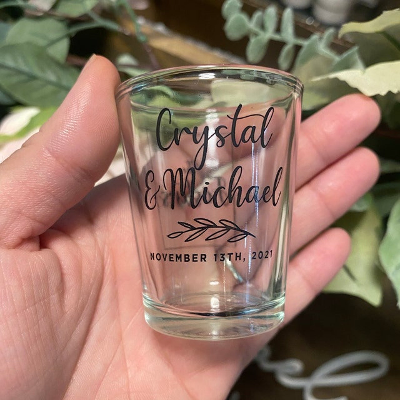 Wedding Shot Glass Favors Personalized Wedding Shot Glass Etsy