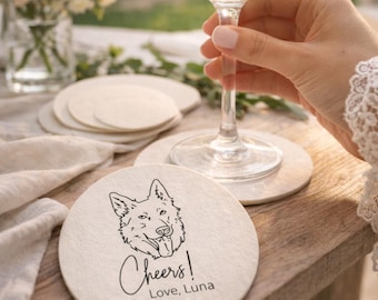 Bespoke Pet Wedding Coasters, Personalized Pet Portrait Wedding Coasters, Pet Wedding Reception Coasters, Pet Wedding Coasters Gifts (79)
