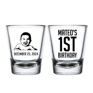 Custom 1st Birthday Shot Glasses, Personalized Shot Glasses Favors, Custom Shot Glass Favor, Custom 1st Birthday Shot Glasses as Gifts (275)