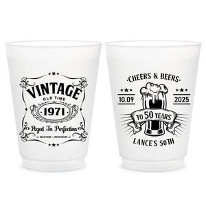 Custom Frosted Cups, Personalized Favors Birthday Cups, Customized Party Cup, Vintage Personalized Party Cups, 50th 60th 70th Birthday (327)