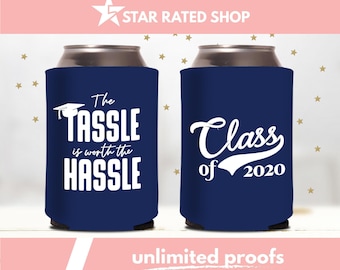 Graduation Party Favors,  Class of 2020, Graduation Custom Coolers, Personalized Favors, Custom Can Cooler, Graduation Party Can Cooler (fp)