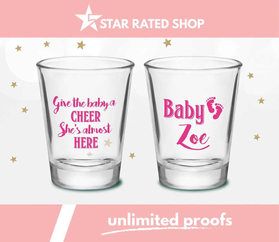 Baby Shower Shot Glasses, Baby Shower Favors, Party Favor, Custom for Baby Girl, Baby Shower