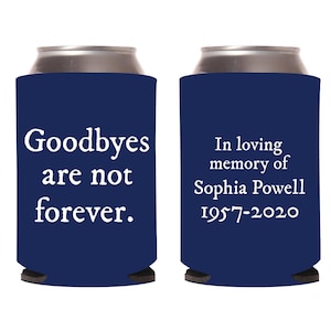 In Loving Memory Funeral Can Cooler Favors, Can Coolers for Funerals, Custom Funeral Can Cooler, Customized Memorial Can Cooler Favors (FS8)