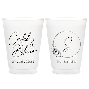 Custom Wedding Frosted Cups, Personalized Frosted Cups for Weddings, Wedding Plastic Cup Favors, Customized Frosted Cups Wedding Favors (66)