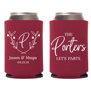 Wedding Party Can Cooler Favors, Customized Can Coolers, Can Cooler Custom Wedding Favors, Personalized Can Coolers for Wedding Favor (229)