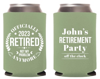 Retirement Party Can Coolers, Retirement Party Beer Huggers, Retirement Party Can Cooler Favors, Retirement Party Custom Beer Huggers (167)