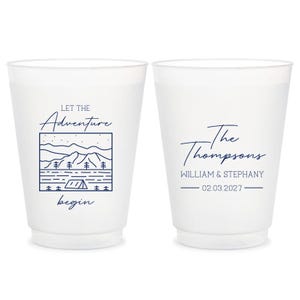 Let The Adventure Begin Plastic Cups, Wedding Frosted Cups, Custom Frosted Cups, Custom Plastic Cups Favors, Wedding Frosted Cup Favors (88)