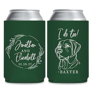 Wedding Can Coolers, Custom Wedding Favors, Custom Pet Wedding Can Cooler, Personalized Pet Wedding Can Cooler, Custom Wedding Coolers (328)