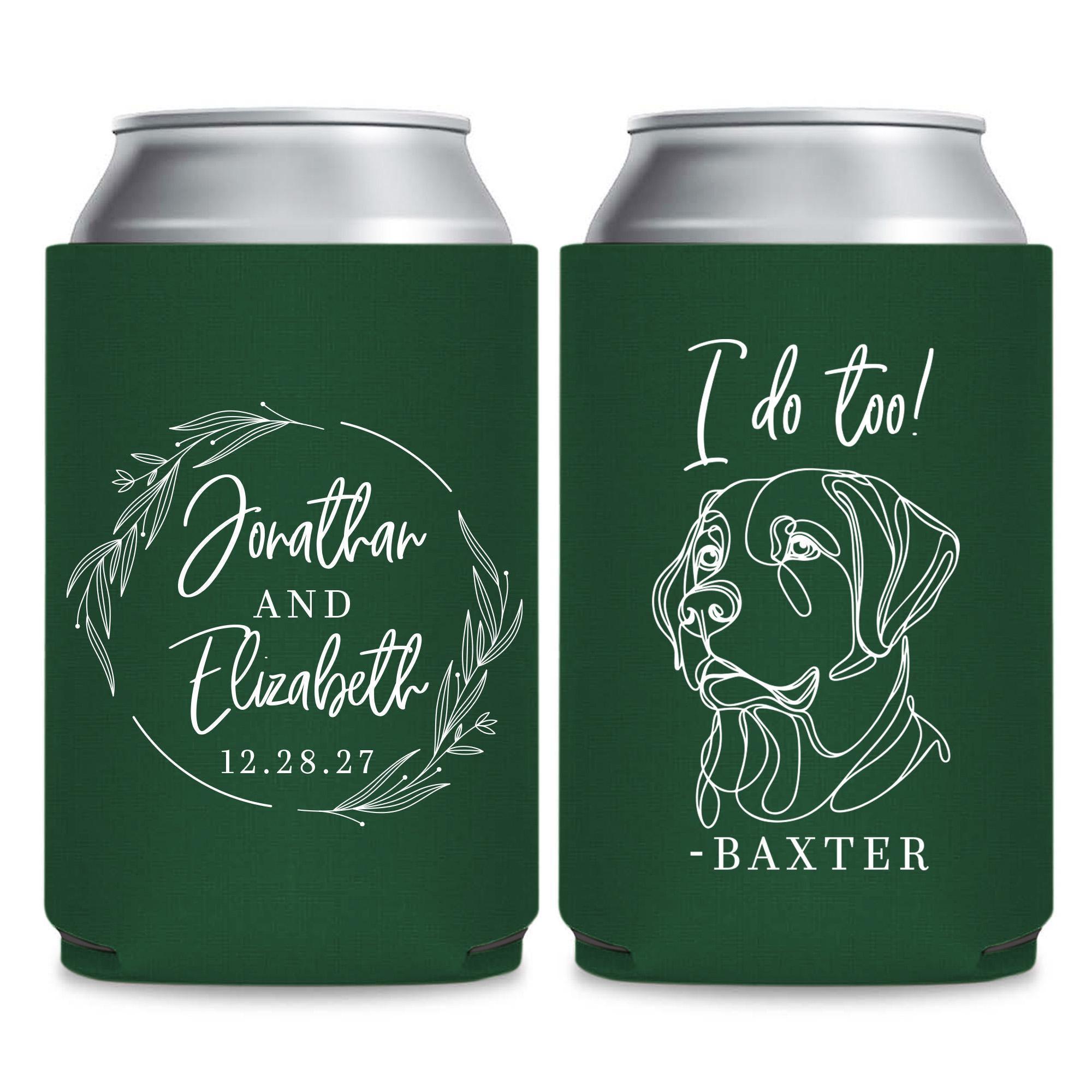 Wedding Can Coolers, Custom Wedding Favors, Custom Pet Wedding Can Cooler, Personalized Pet Wedding Can Cooler, Custom Wedding Coolers (328)