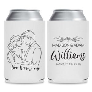 Custom Photo Can Cooler Favors, Personalized Wedding Can Coolers, Customized Can Coolers for Weddings, Wedding Party Custom Can Cooler (340)
