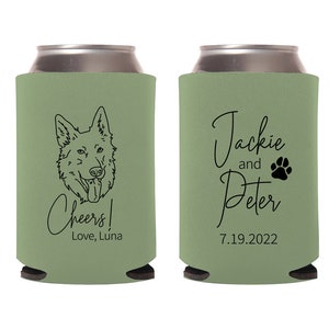 Pet Wedding Can Coolers, Pet Wedding Can Coolie Favors, Pet Wedding Stubby Holder, Pet Wedding Favors, Custom Wedding Can Cooler Favor (79)