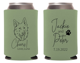 Pet Wedding Can Coolers, Pet Wedding Can Coolie Favors, Pet Wedding Stubby Holder, Pet Wedding Favors, Custom Wedding Can Cooler Favor (79)