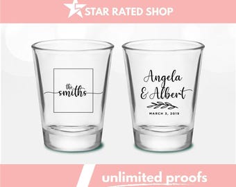 Wedding Shot Glass Favors, Personalized Wedding Shot Glass, Wedding Shot Glasses, Shot Glass for Wedding, Wedding Party Favors (ci)