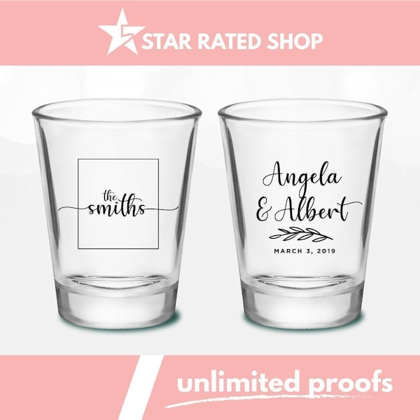 Wedding Shot Glass Favors, Personalized Wedding Shot Glass, Wedding Shot Glasses, Shot Glass for Wedding, Wedding Party Favors (ci)