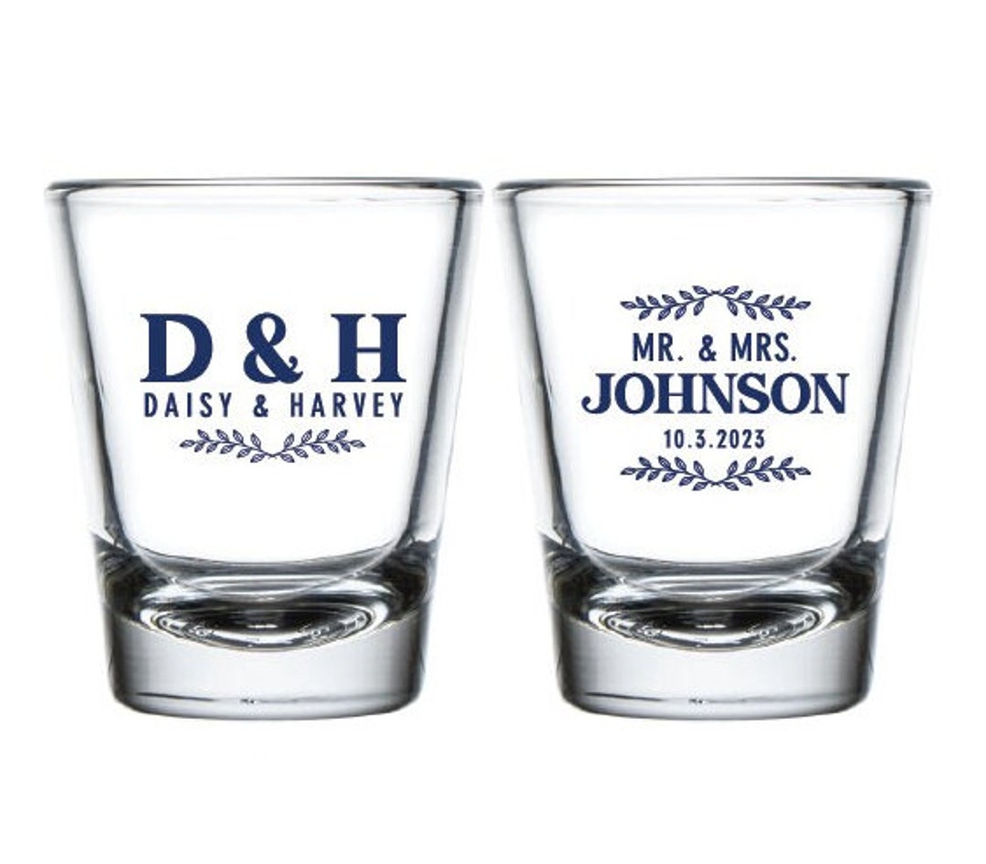 Custom Shot Glass Favor, Custom Wedding Shot Glass Favor, Personalized