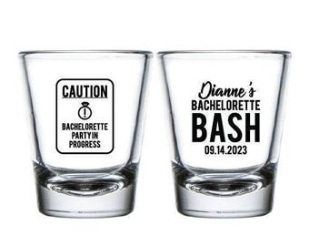 Bachelorette Party Shot Glasses Favors, Bachelorette Party In Progress Shot Glasses Favors, Custom Bachelorette Party Shot Glass Favor (199)
