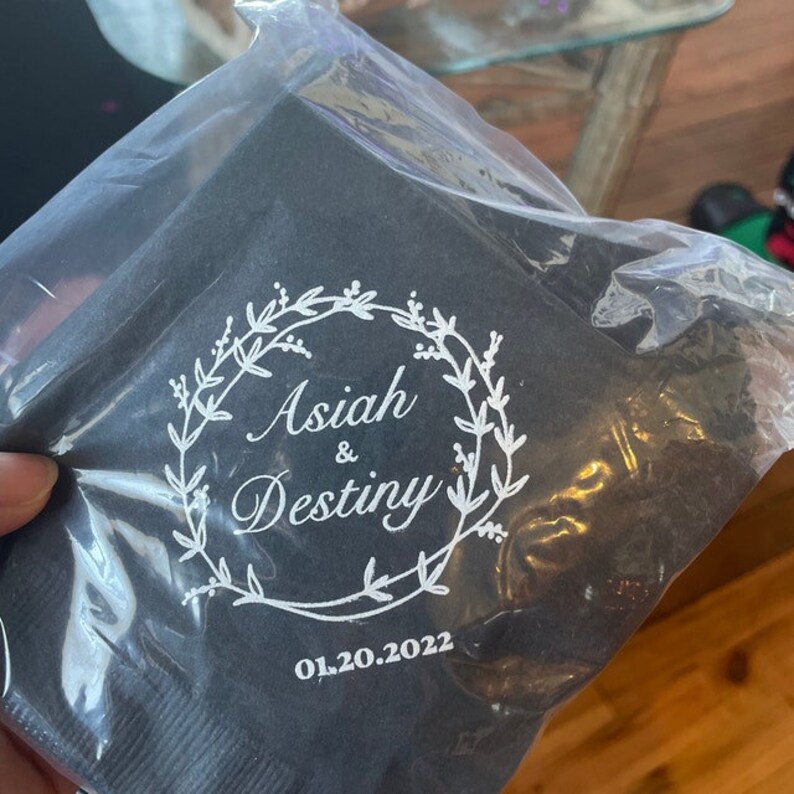 Custom Wedding Napkins Personalized Wedding Napkins Custom Etsy