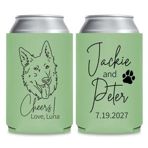 Pet Wedding Can Coolers, Pet Wedding Can Cooler Favors, Pet Wedding Stubby Holder, Pet Wedding Favors, Custom Wedding Can Cooler Favor (79)