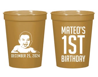 1st Birthday Stadium Cups, Personalized Birthday Stadium Cups, Customized Birthday Stadium Cup, Custom Birthday Cup Favor, Stadium Cup (275)