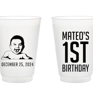 Custom 1st Birthday Cups, Birthday Frosted Cup, Birthday Plastic Cup, Customized Plastic Cup Favor, Custom Birthday Favor, Plastic Cup (275)