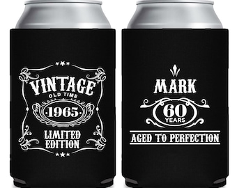 Custom Birthday Can Coolers, Custom Birthday Beer Huggers, Personalized Birthday Can Coolers, 50th Birthday Can Coolers, 50th Bday Favor (9)