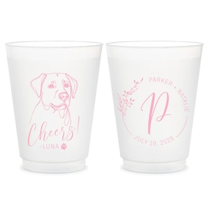 Custom Pet Wedding Frosted Cups, Dog Frosted Cups, Pet Frosted Cup, Customized Pet Wedding Plastic Cup, Personalized Frosted Cup Favor (329)