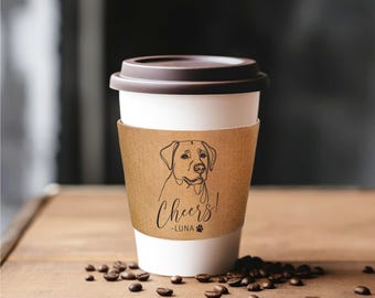 Funda personalizada para taza de café de boda para mascotas, funda personalizada para taza de café, regalo de boda, funda personalizada para taza de café, funda de papel para taza de mascota (273)