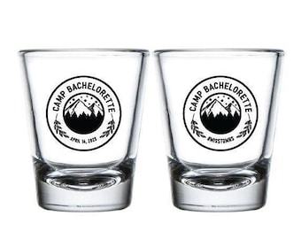 Camp Bachelorette Shot Glasses Favors, Personalized Camp Bachelorette Shot Glass, Bachelorette Shot Glasses Favors, Shot Glass Favors (204)