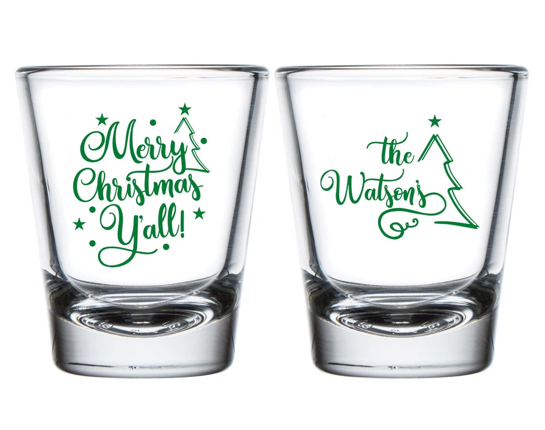 Merry Christmas Y'All Shot Glasses Personalized Shot Etsy Italia