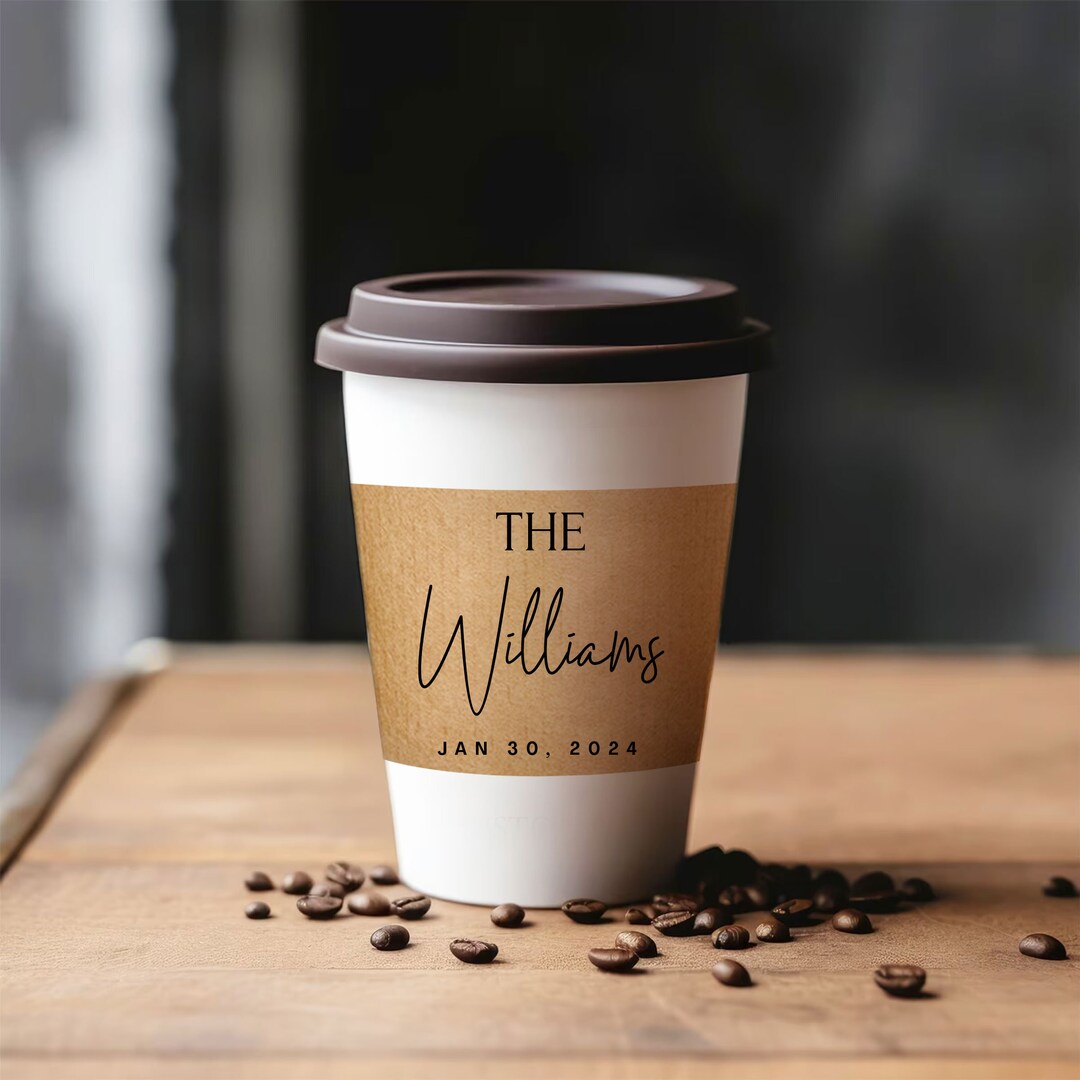 Customized Wedding Paper Cup Sleeve, Personalized Coffee Cup Sleeve ...