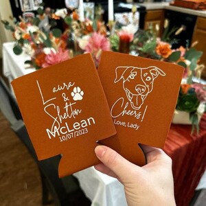 Custom Wedding Can Cooler Favor, Pet Wedding Favors, Pet Wedding Stubby Holder, Pet Wedding Can Cooler Favors, Pet Wedding Can Coolers (79)