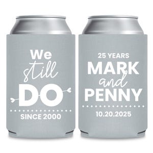 Wedding Anniversary Party Favors, Anniversary Can Coolers, Anniversary Ideas, Anniversary Favors, Anniversary Can Coolers, Vow Renewal (dy)