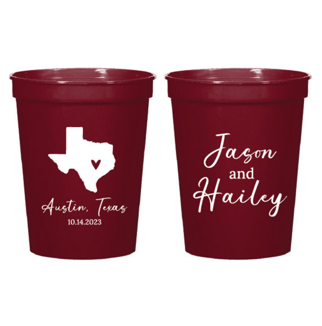 Personalized Wedding Stadium Cups Favor, Custom Stadium Cups Favor for Guests, Custom Stadium