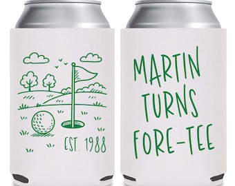 Fore-Tee Geburtstags-Dosenkühler, Golf-Themen-Geburtstags-Dosenkühler als Gastgeschenke, personalisierte Dosenkühler als Geburtstagsgeschenke, individuell gestalteter Dosenkühler (349)