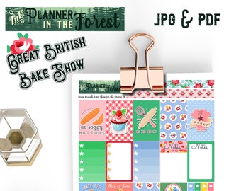 Great British Bake show planner stickers for Classic HP Planner fall autumn weekly kit | Printable planner | Great British Bake Off themed