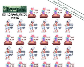 PREPARAZIONE DEL CIBO ~ simpatici adesivi kawaii funzionali per agenda pdf png jpg ~ dimensione 1 pollice