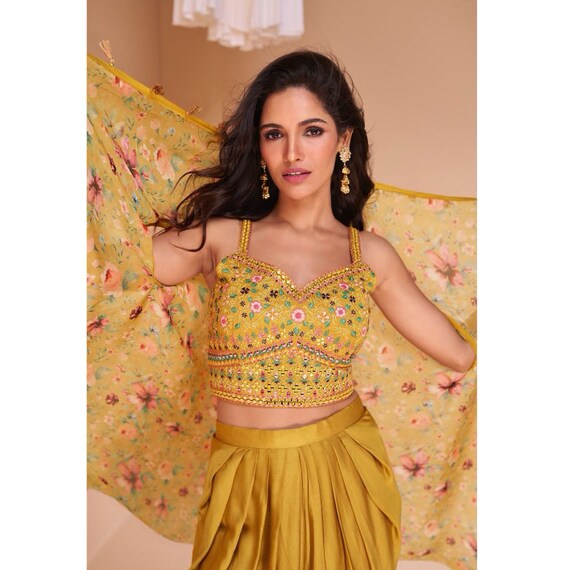 Dhoti salwar top with shrug