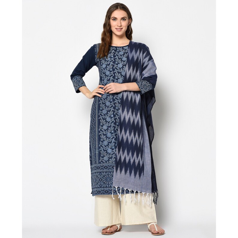 Pure Cotton Fabric Black and White Color Salwar Plazzo Suits Stitched Khadi Printed Trouser Plazo Dress Indian Pakistani Ethnic Wear Dresses