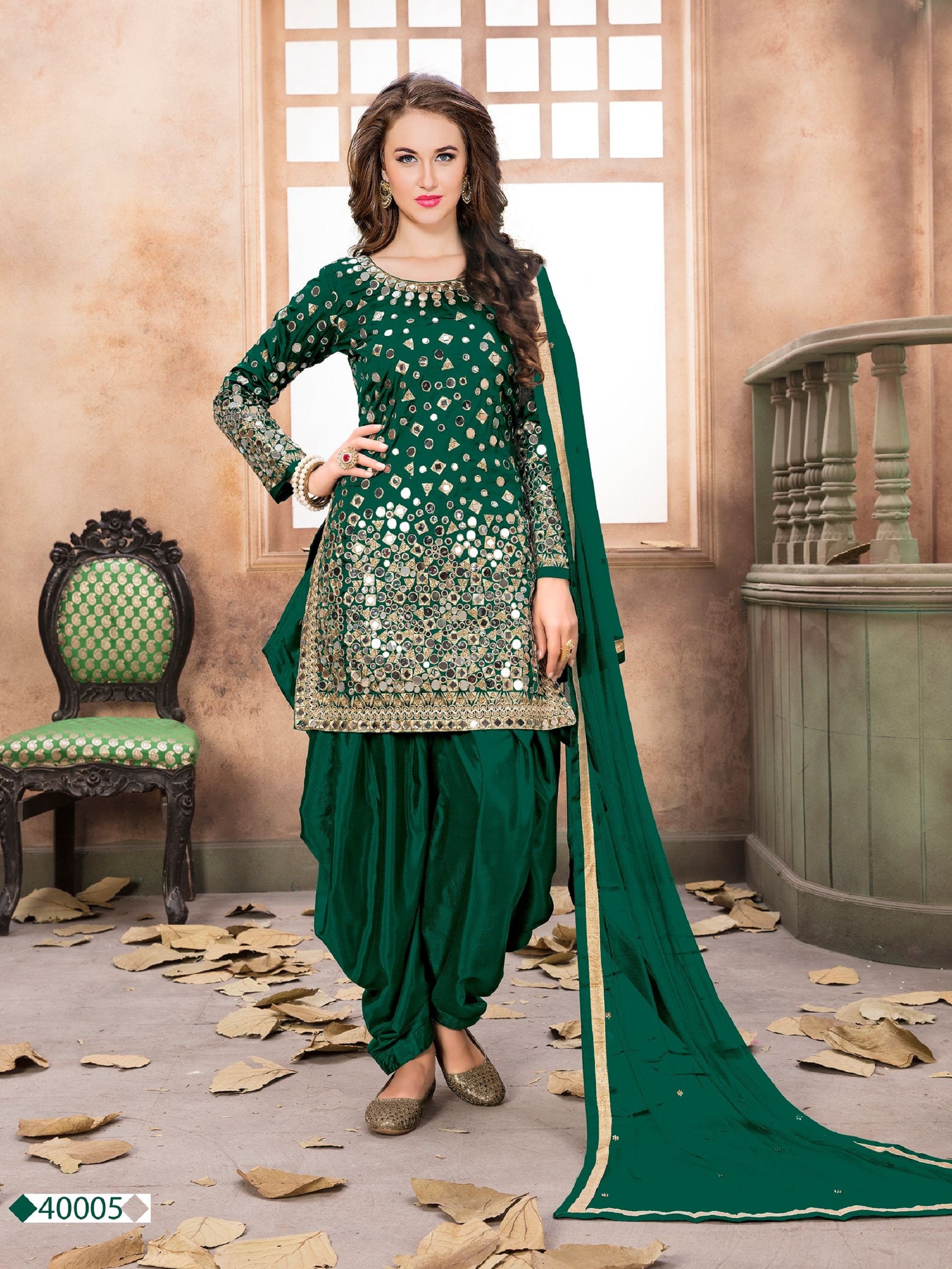 Designer Party Wear Banglori Silk Patiyala Suit - Stylecaret.com