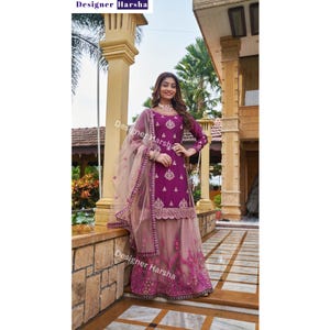 Pakistani Wedding Female Outfits, Purple Color Sangeet-Mehendi Functions Wear Lehenga, Shalwar Kameez Lengha, Indian Clothing Shops near me