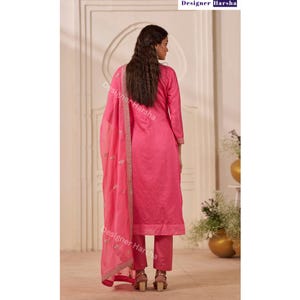 Embroidered Viscose Dola Jacquard Salwar Kameez Pant Suit, Eid Special Pakistani Dresses image 5