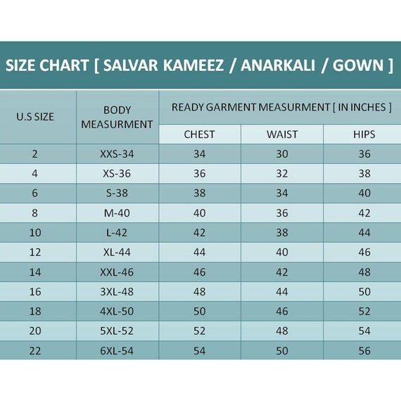 pakistani ladies dress size chart Premium Pakistani Dress Stitching Service