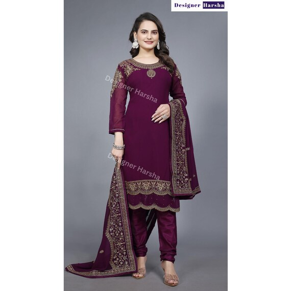 Eid-Ramzan Special Pakistani Dresses, Georgette Churidar Shalwar Kameez Suits, Traditional Wedding Wear Outfit, Reception Party Wear Dress